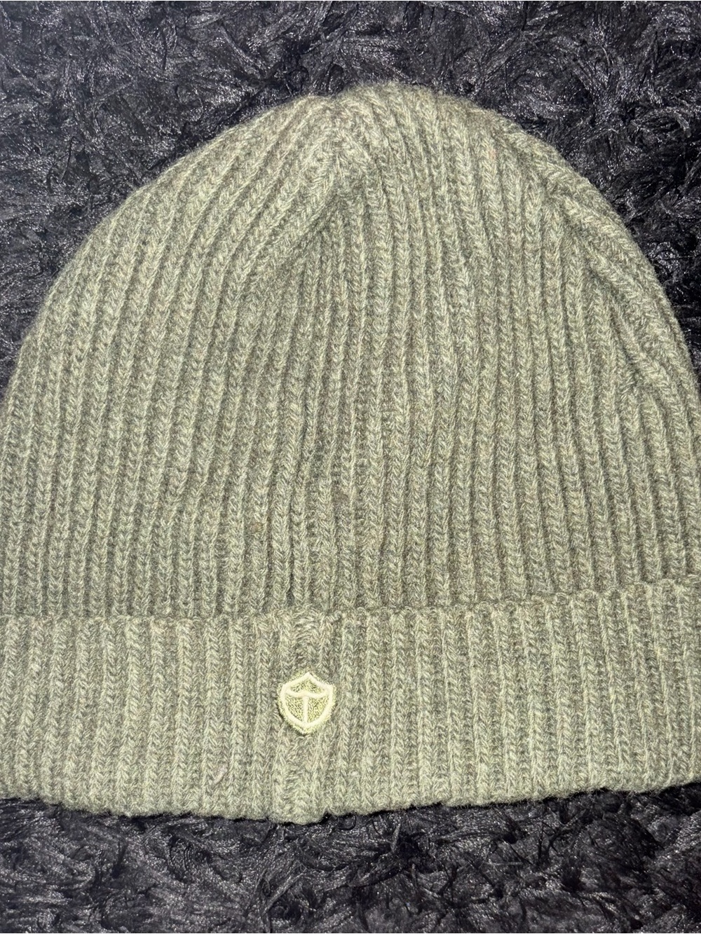 Land Rover Men's Olive Ribbed Beanie with Branded Patch - Picture 3 of 4